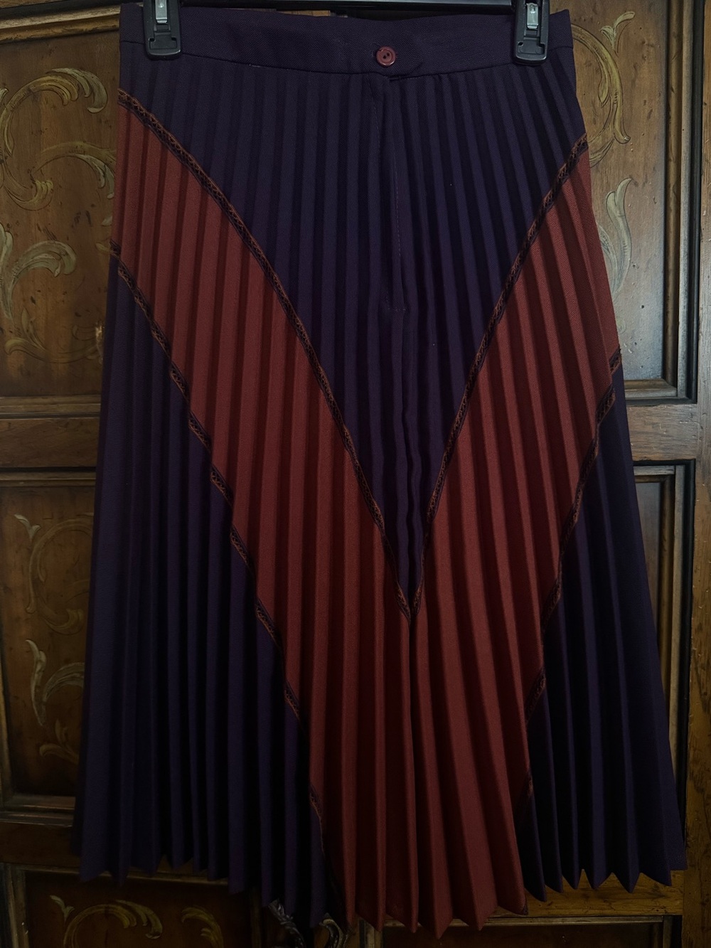 Women’s Pleated Purple Midi Skirt